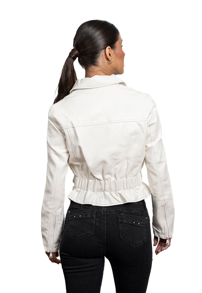 CHAQUETA CHG82 ECOCUERO BLANCO - 3