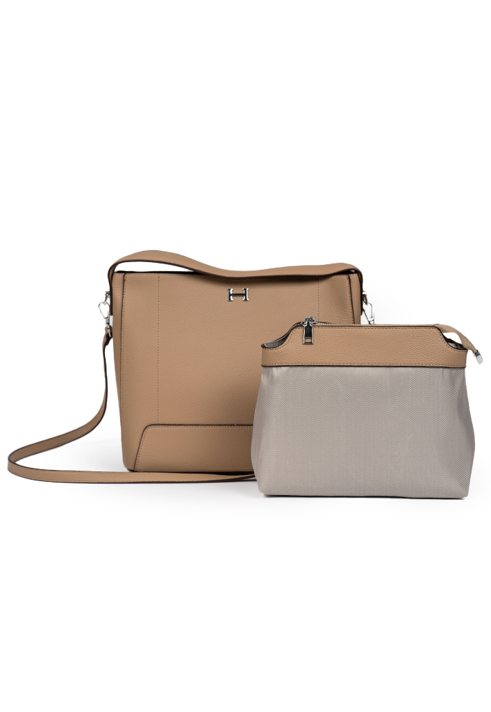 CARTERA ECOCUERO CRU95 BEIGE - 2