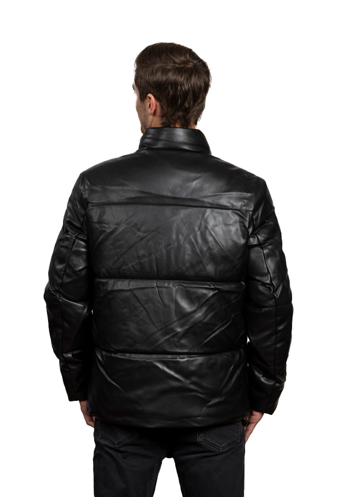 CHAQUETA PUFFA CHG75 ECOCUERO NEGRO - 3