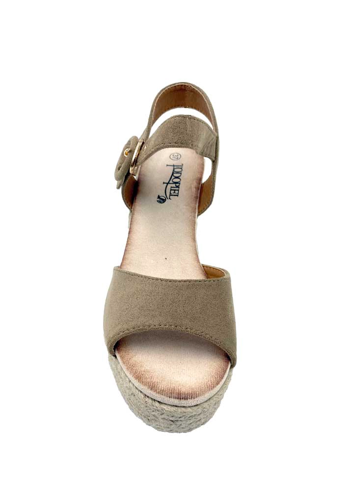 SANDALIA MUJER TODOPIEL BEIGE ZB019 GAMUZA ECOLÓGICA - 3