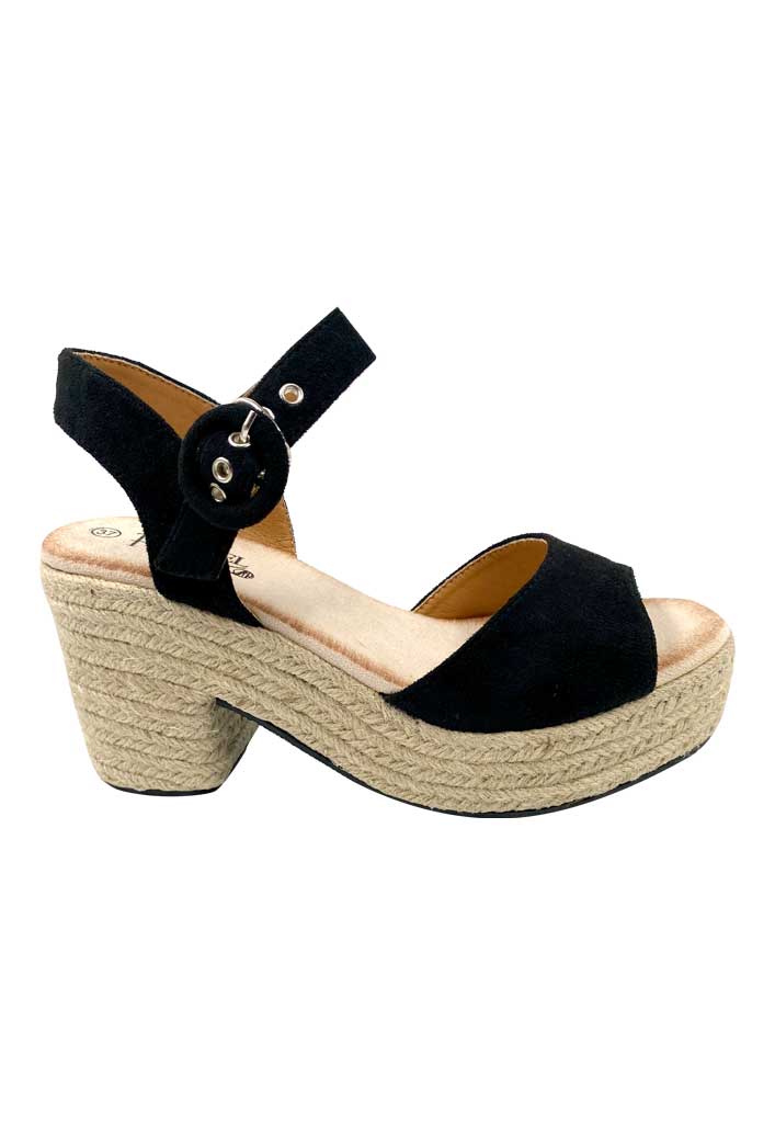 SANDALIA MUJER TODOPIEL NEGRO ZB019 GAMUZA ECOLÓGICA - 1