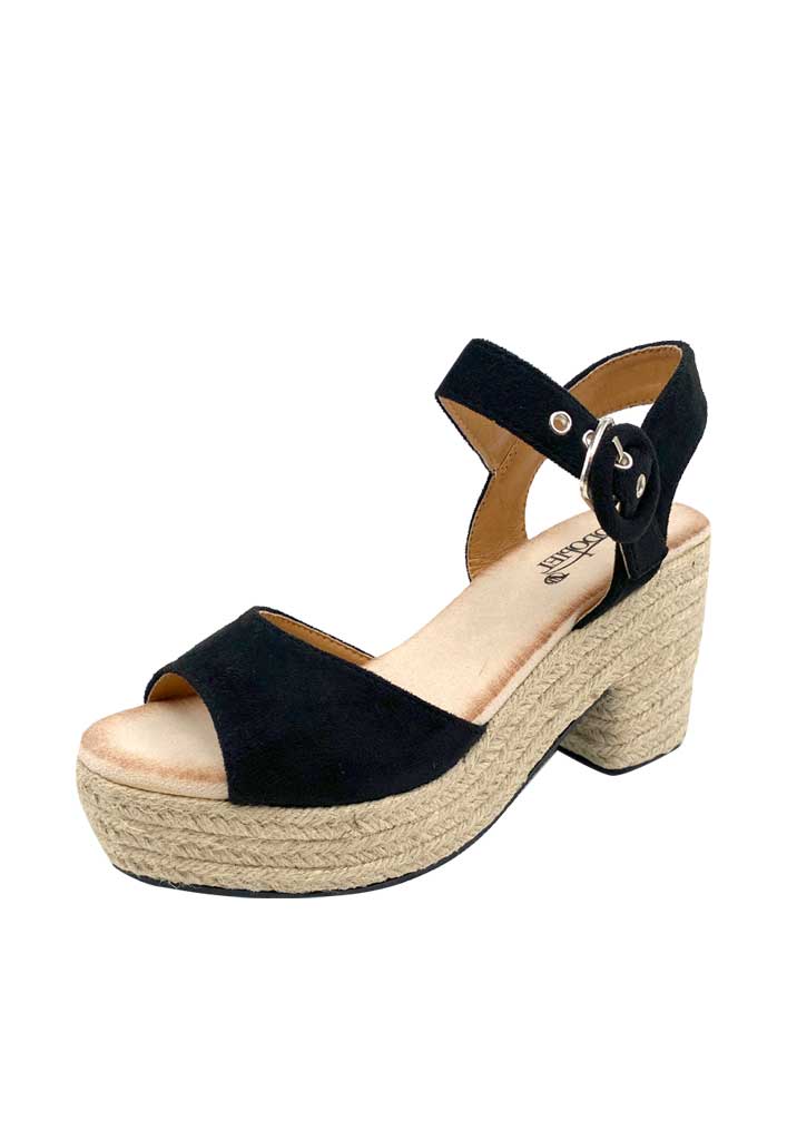 SANDALIA MUJER TODOPIEL NEGRO ZB019 GAMUZA ECOLÓGICA - 4