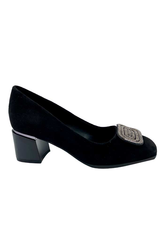 ZAPATO DE TACO ECOCUERO ZB012 NEGRO - 1