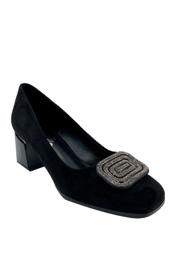 ZAPATO DE TACO ECOCUERO ZB012 NEGRO - 2