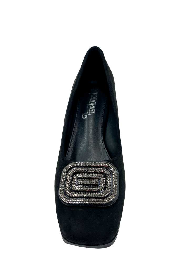 ZAPATO DE TACO ECOCUERO ZB012 NEGRO - 3