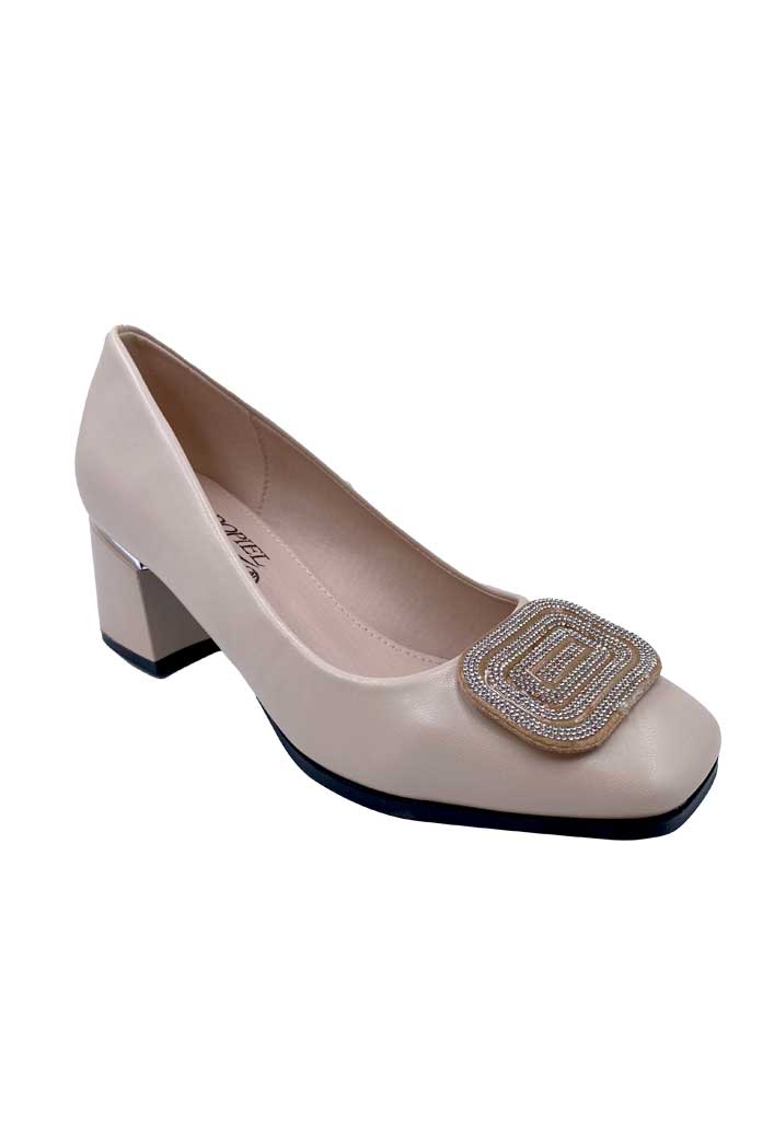 ZAPATO DE TACO ECOCUERO ZB012 BEIGE - 2