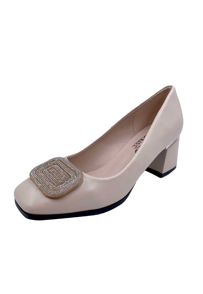 ZAPATO DE TACO ECOCUERO ZB012 BEIGE - 4