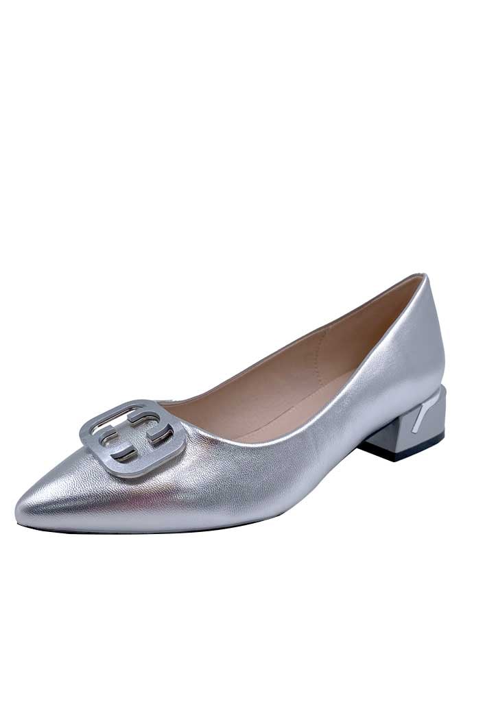 ZAPATO DE TACO ECOCUERO ZB011 PLATA - 4