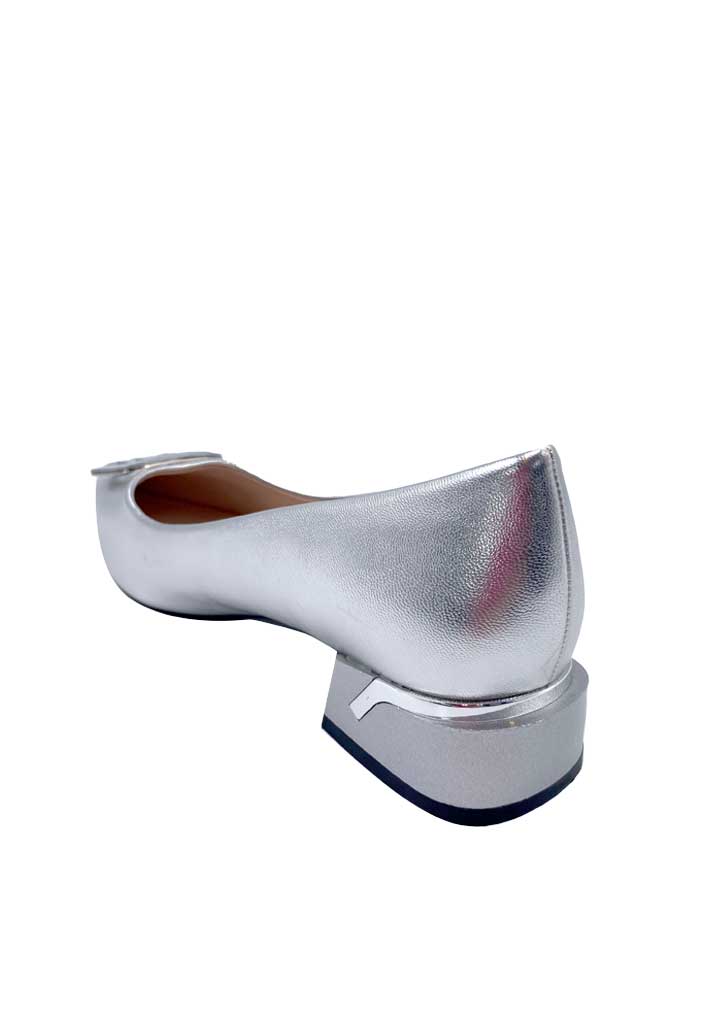 ZAPATO DE TACO ECOCUERO ZB011 PLATA - 5