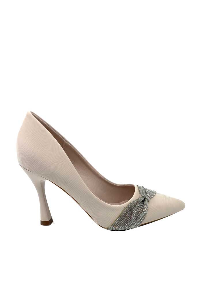 ZAPATO DE TACO ECOCUERO ZB013 BEIGE - 1