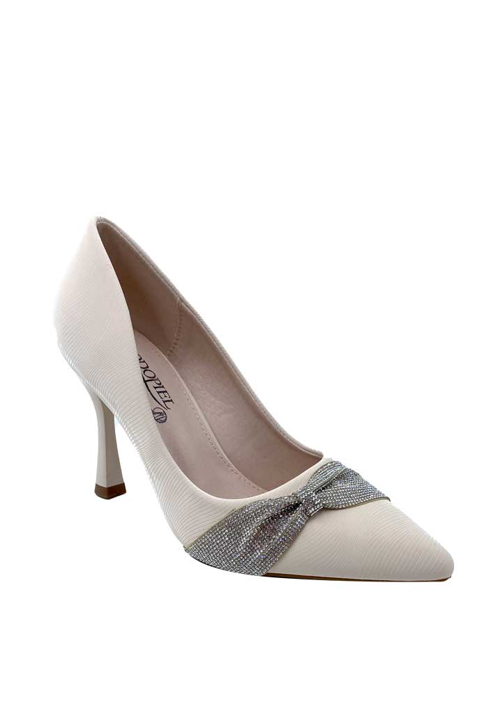 ZAPATO DE TACO ECOCUERO ZB013 BEIGE - 2
