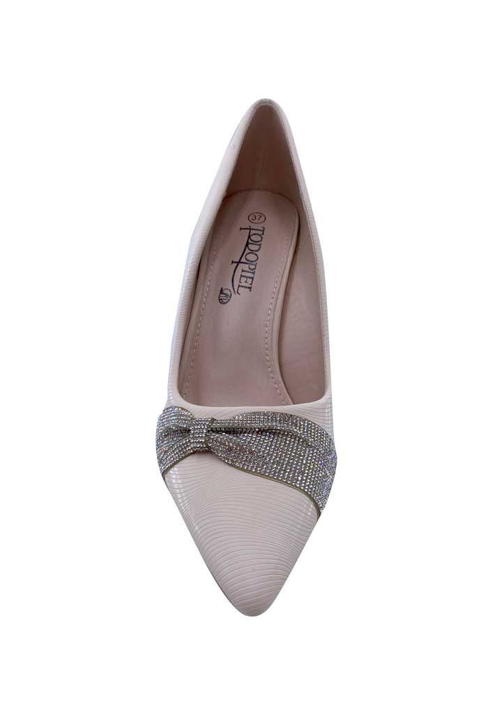 ZAPATO DE TACO ECOCUERO ZB013 BEIGE - 3