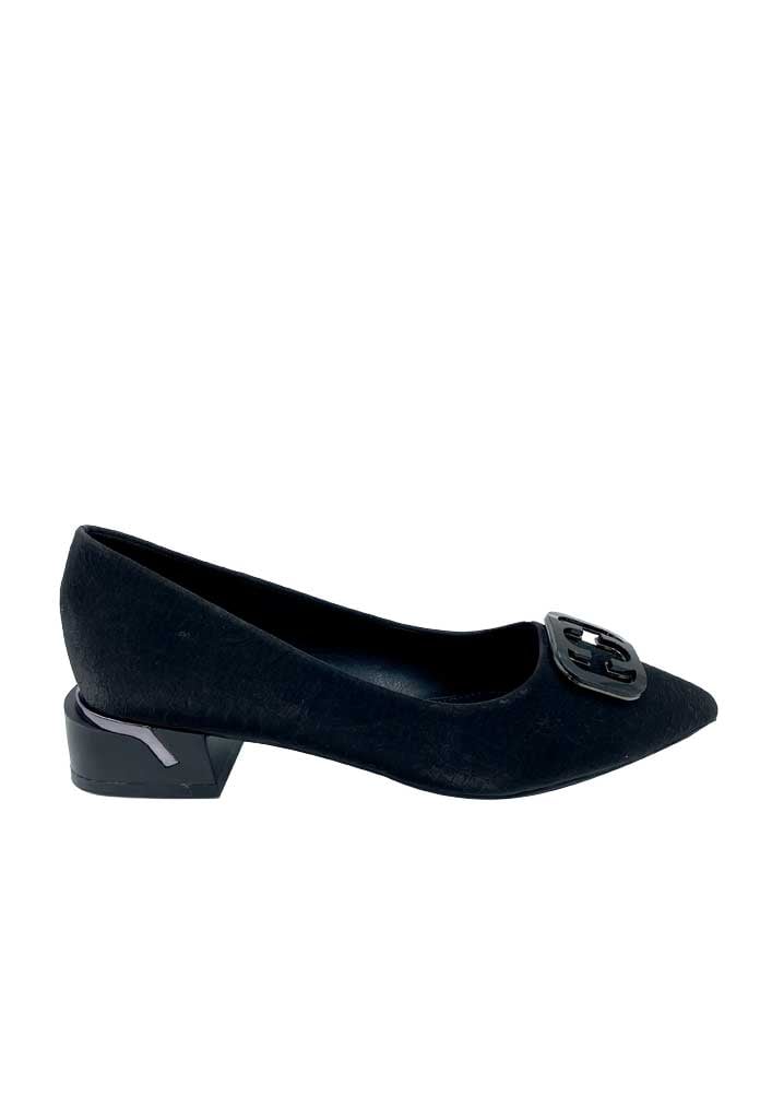 ZAPATO DE TACO ECOCUERO ZB011 NEGRO - 1