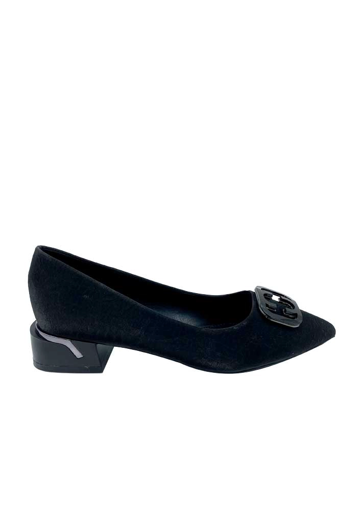 ZAPATO DE TACO ECOCUERO ZB011 NEGRO 38