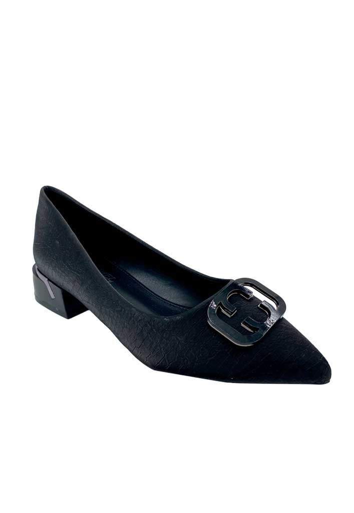 ZAPATO DE TACO ECOCUERO ZB011 NEGRO - 2