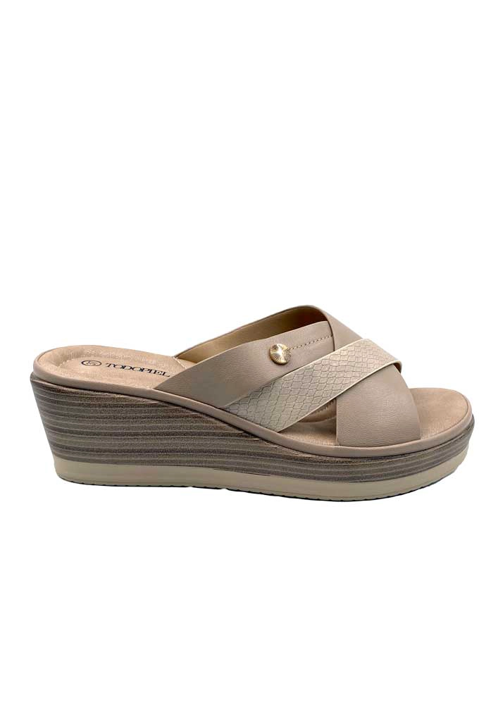 SANDALIA MUJER TODOPIEL BEIGE ZB030 - 1