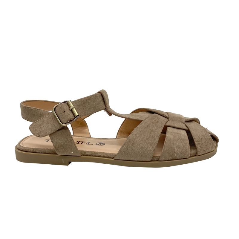 SANDALIA CANGREJERA MUJER BEIGE ZB063 - 1