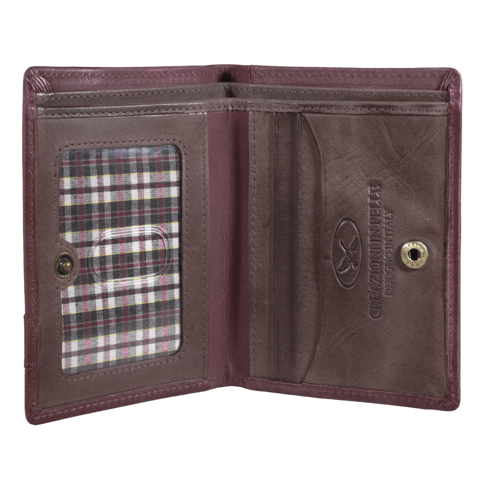 BILLETERA DE CUERO HOMBRE TEXAS 1.161 EN COLOR ROJO/MARRÓN - 3
