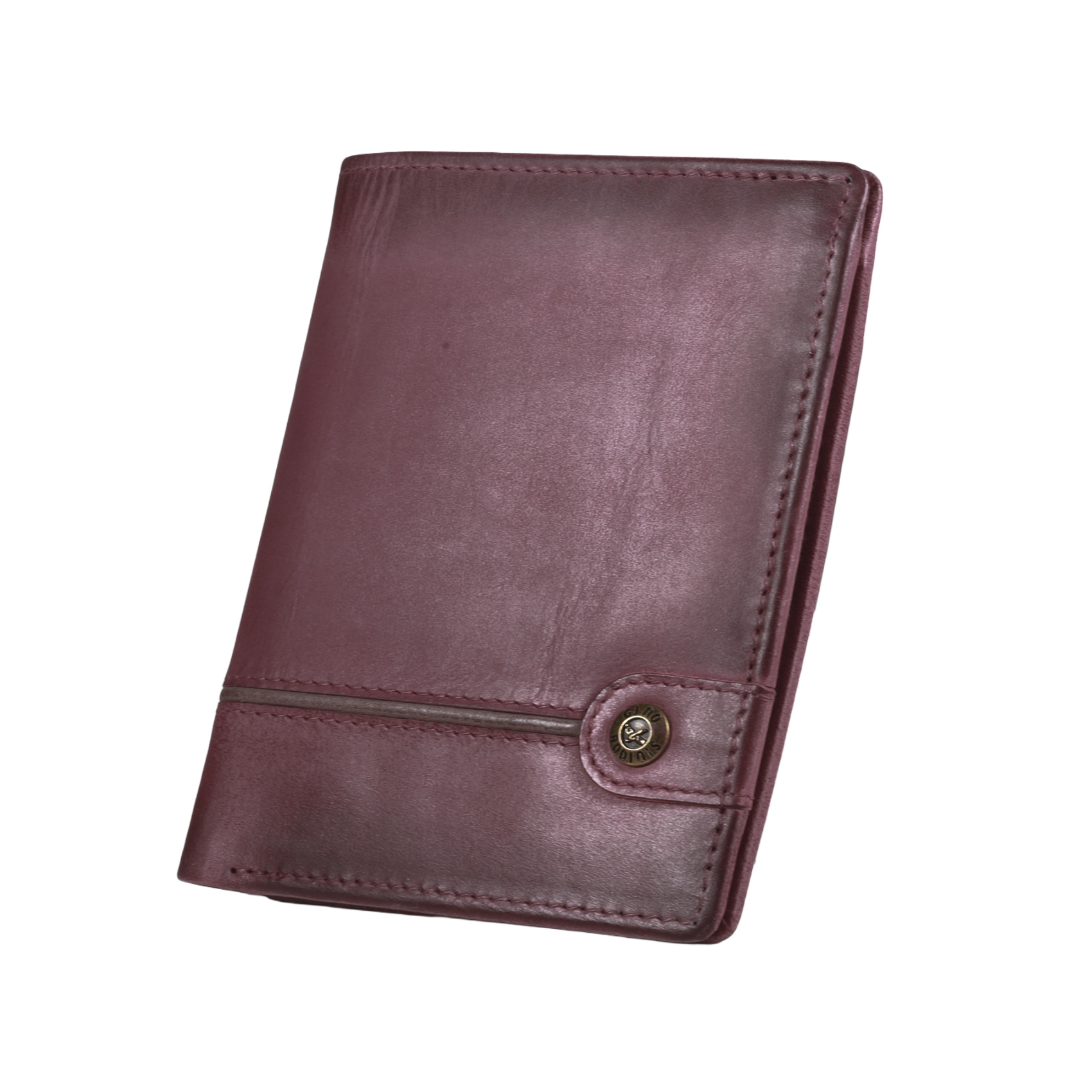 BILLETERA DE CUERO HOMBRE TEXAS 1.161 EN COLOR ROJO/MARRÓN - 5