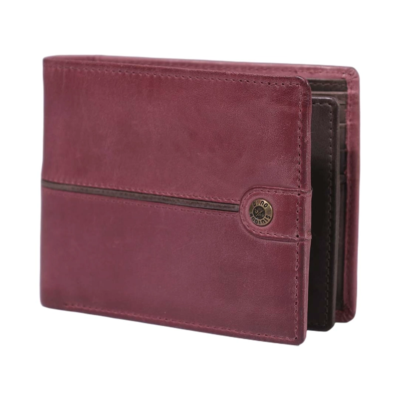 BILLETERA DE CUERO HOMBRE TEXAS 162 EN COLOR ROJO/MARRÓN - 1