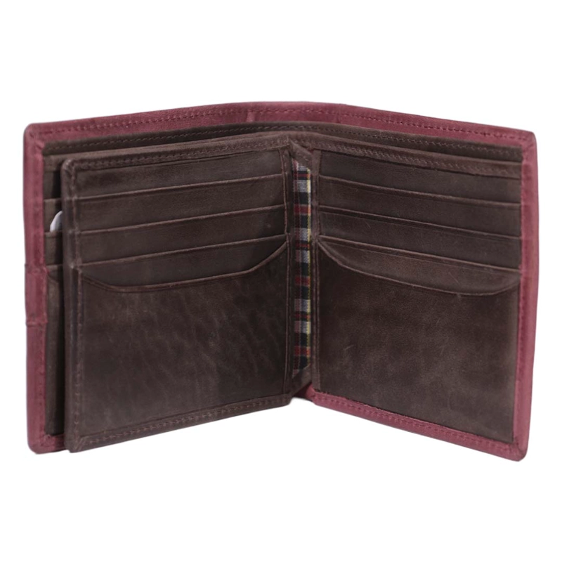 BILLETERA DE CUERO HOMBRE TEXAS 162 EN COLOR ROJO/MARRÓN - 4