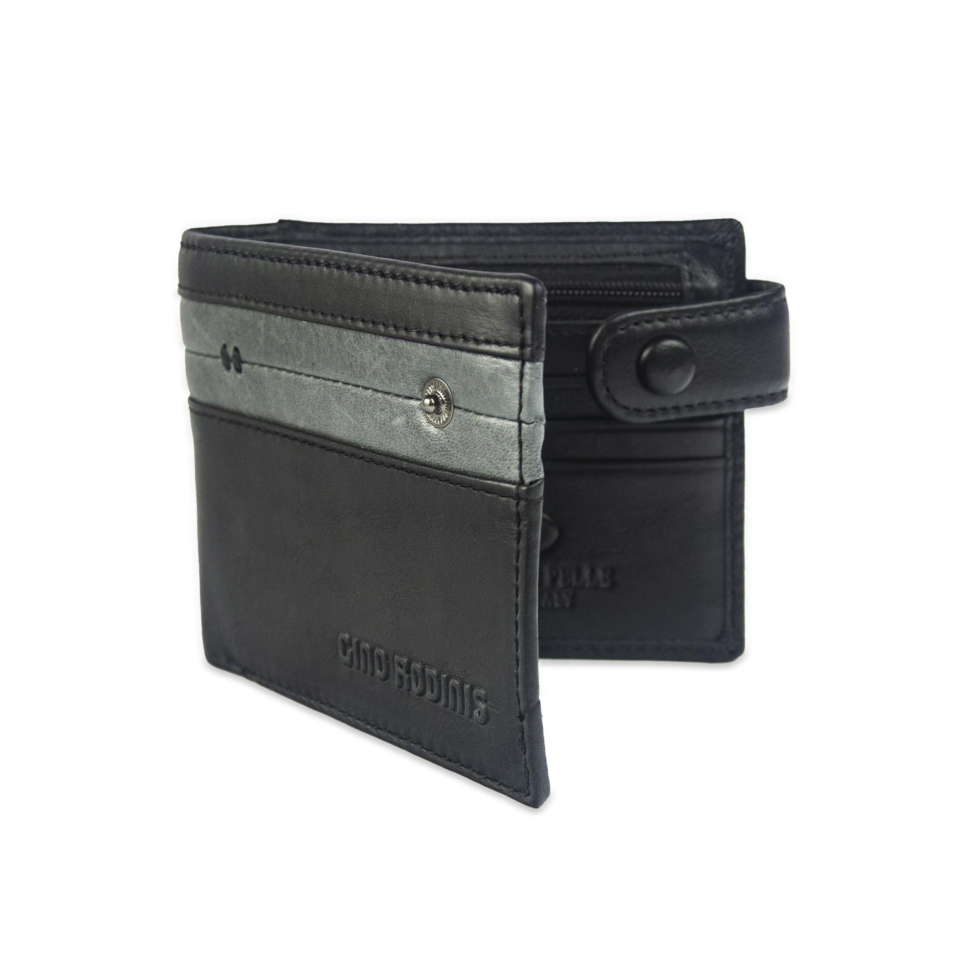 BILLETERA PAOLO 675 NEGRO/ACERO GINO RODINIS - 2