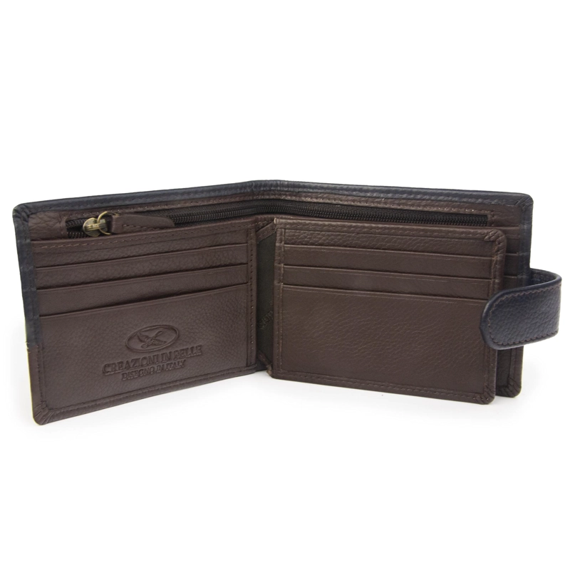 BILLETERA DE HOMBRE CAPRI 988 AZUL/MARRON  GINO RODINIS - 2