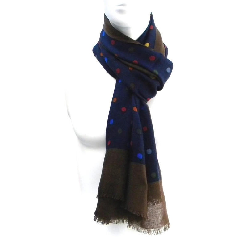 BUFANDA GINO RODINIS AZUL MARINO 2074 MULTICOLOR - 1