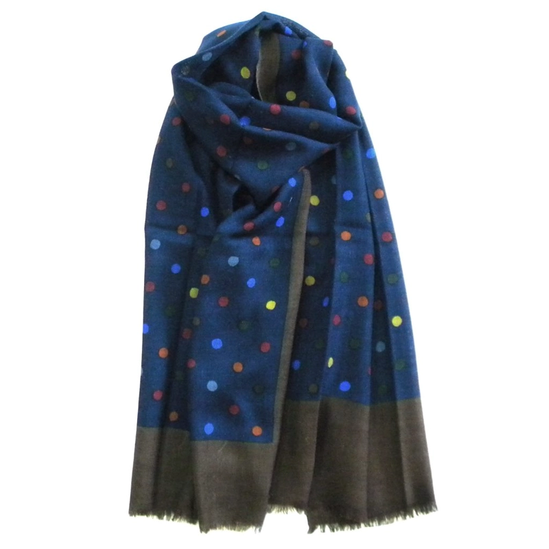 BUFANDA GINO RODINIS AZUL MARINO 2074 MULTICOLOR - 2