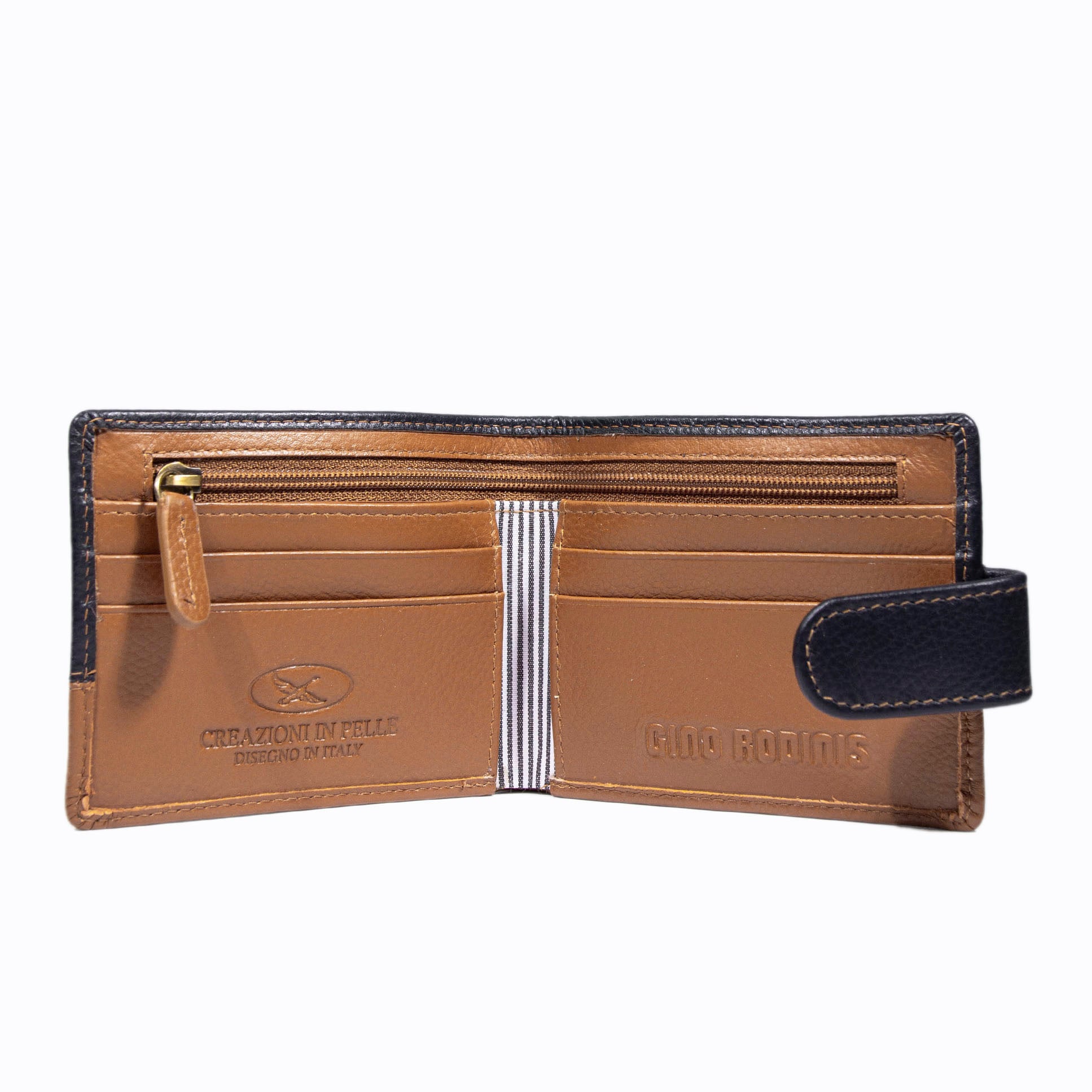 BILLETERA HOMBRE CAPRI 986 AZUL/NARANJO GINO RODINIS - 3