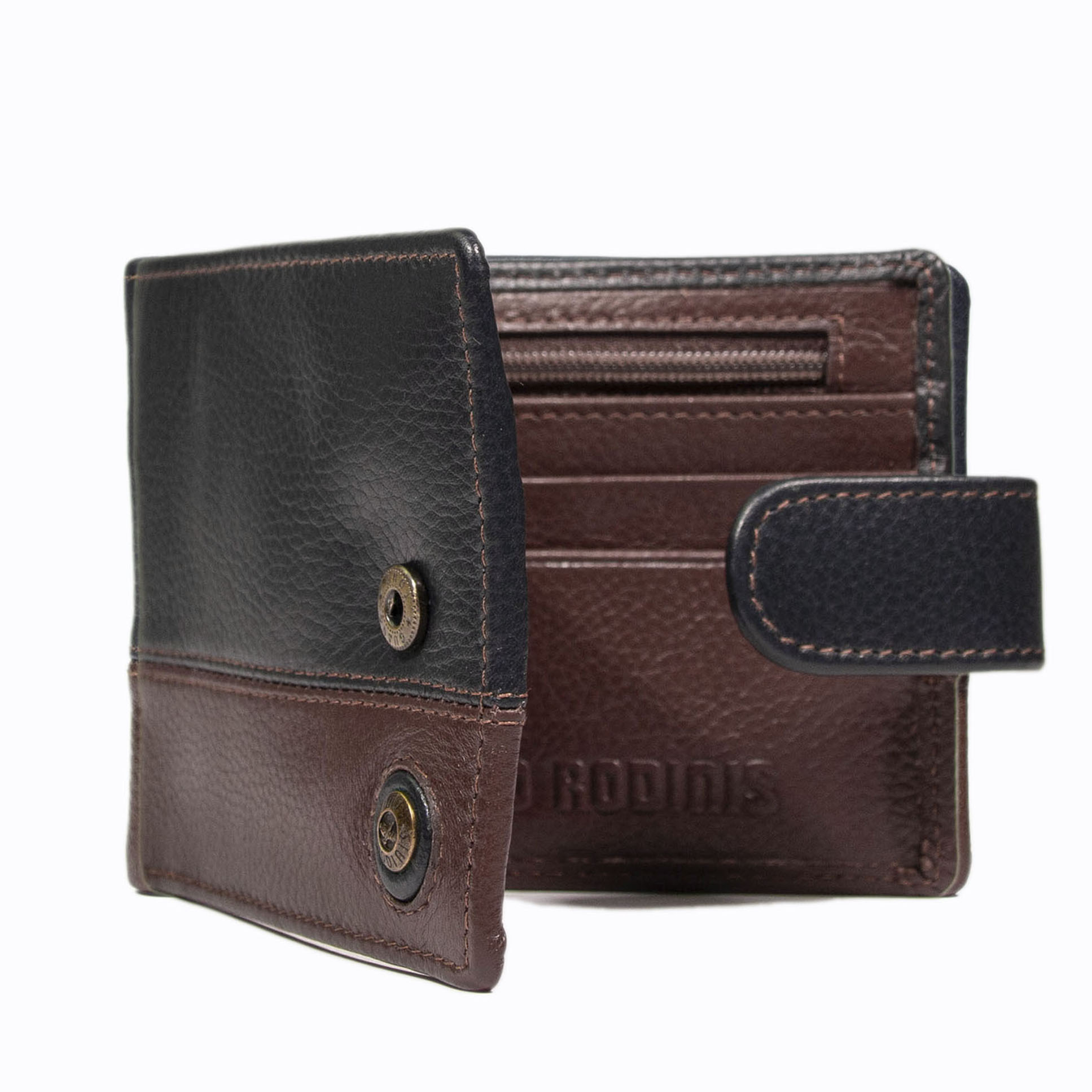 BILLETERA HOMBRE CAPRI 986 AZUL/CAFE GINO RODINIS - 2