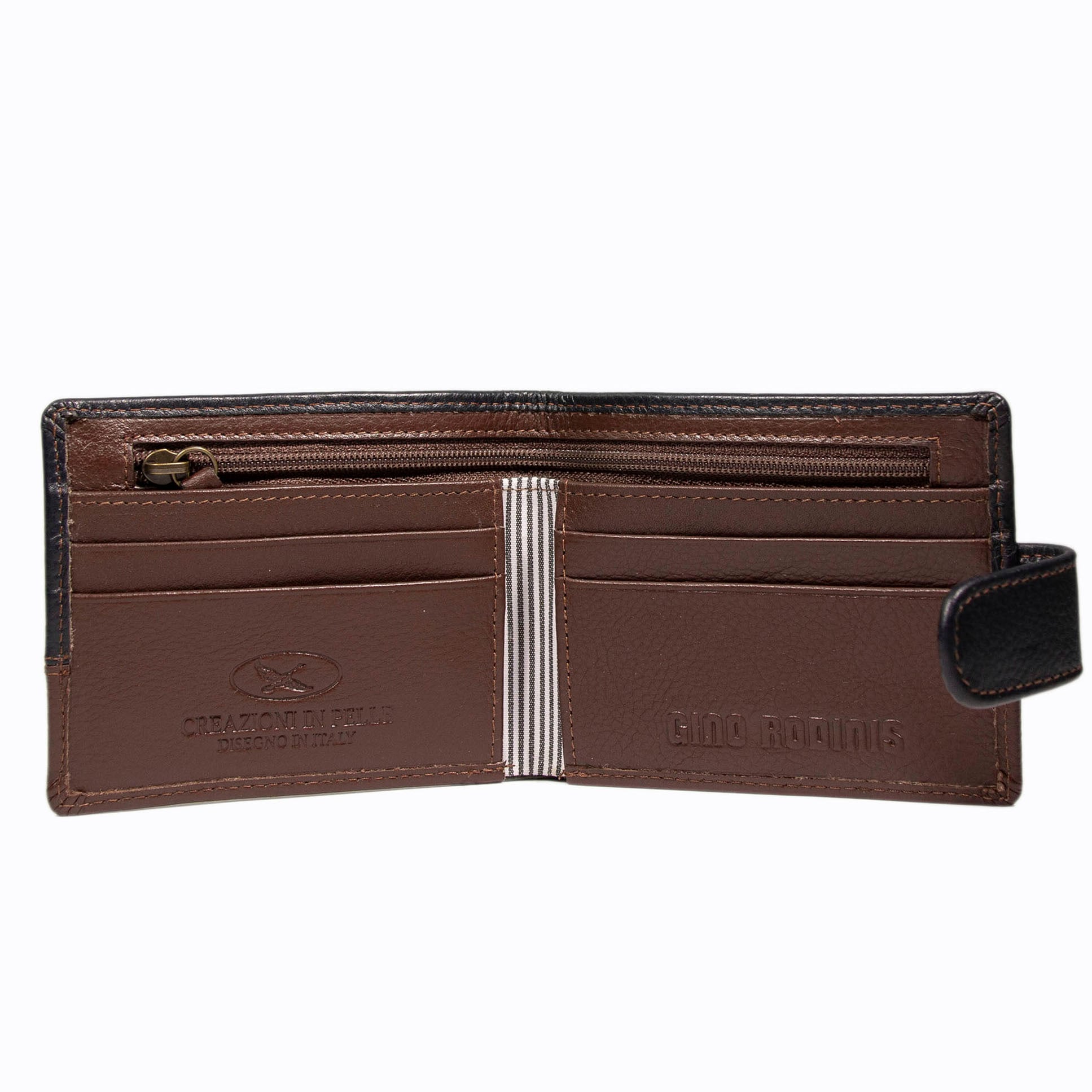 BILLETERA HOMBRE CAPRI 986 AZUL/CAFE GINO RODINIS - 3