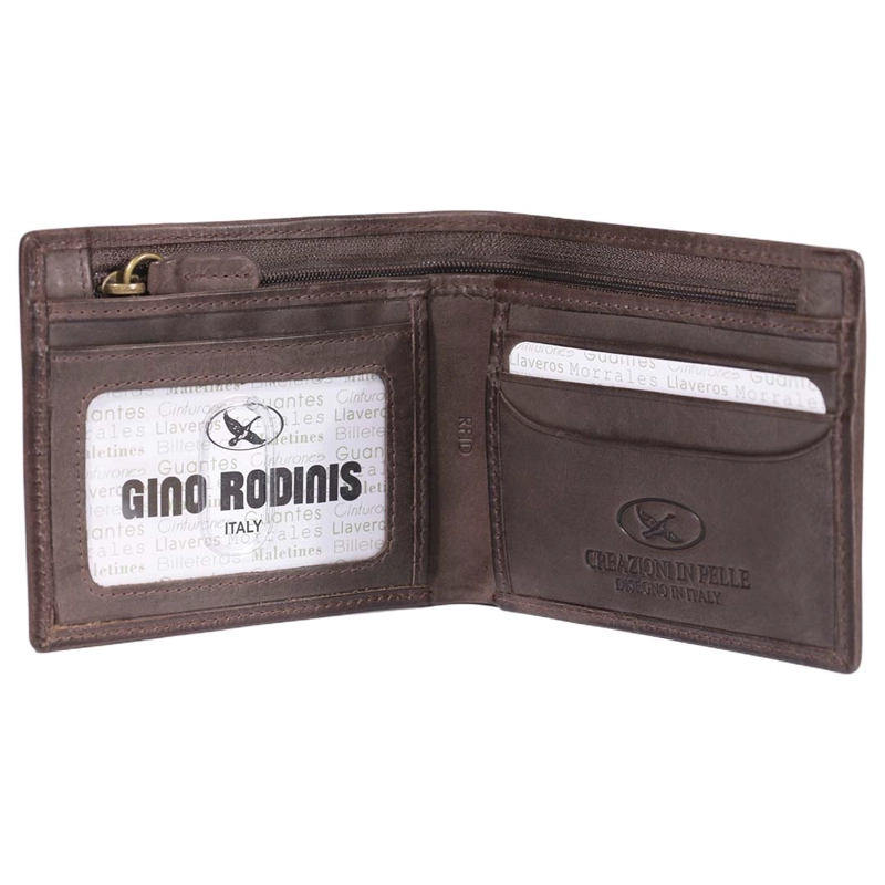 BILLETERA HOMBRE MASSIMO 813 ROJA GINO RODINIS - 2