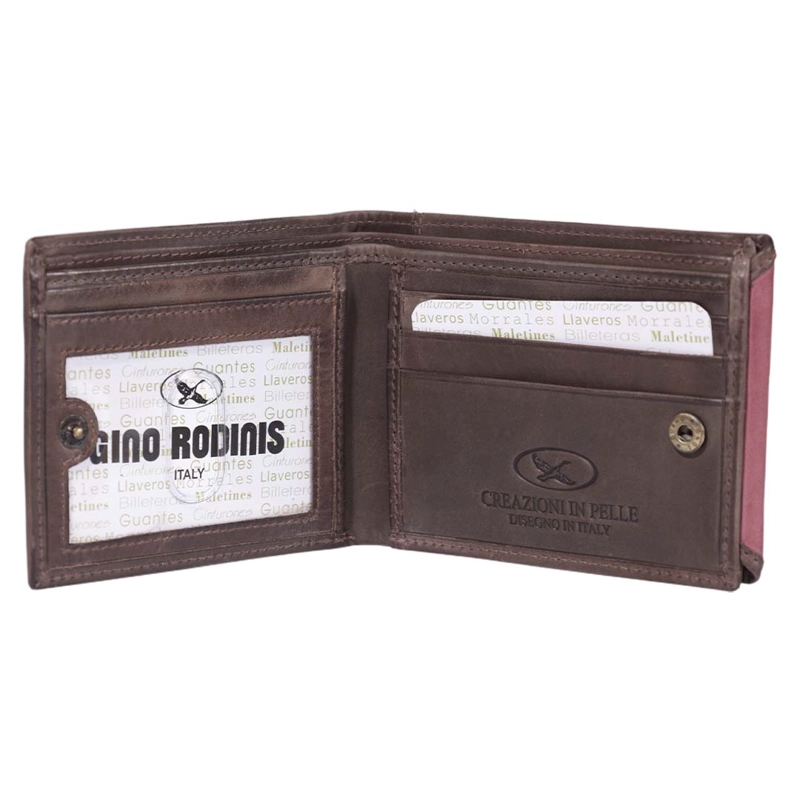 BILLETERA HOMBRE MASSIMO 812 ROJA GINO RODINIS - 4