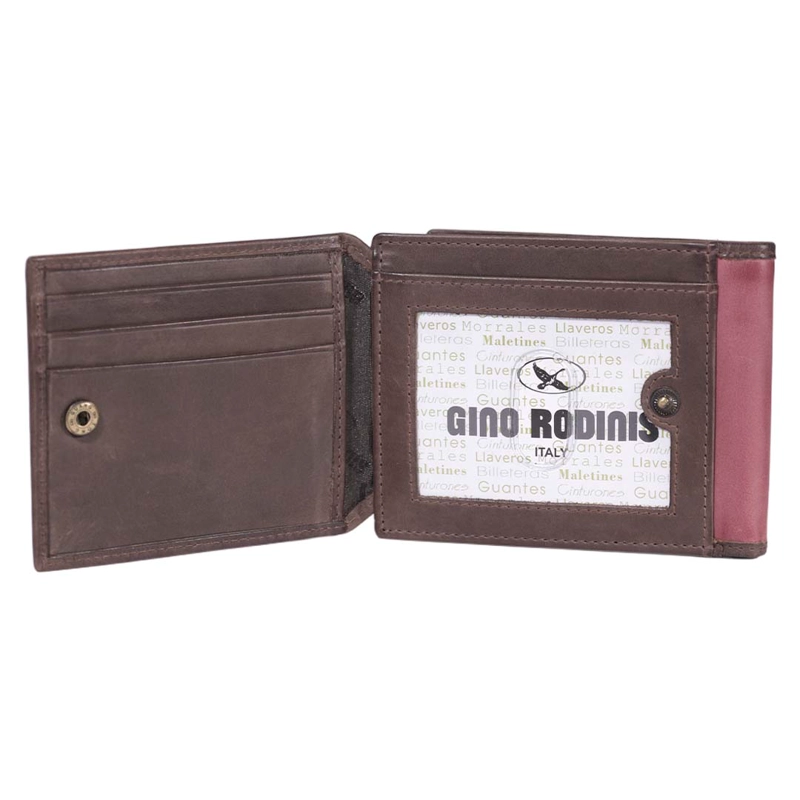 BILLETERA HOMBRE MASSIMO 812 ROJA GINO RODINIS - 5