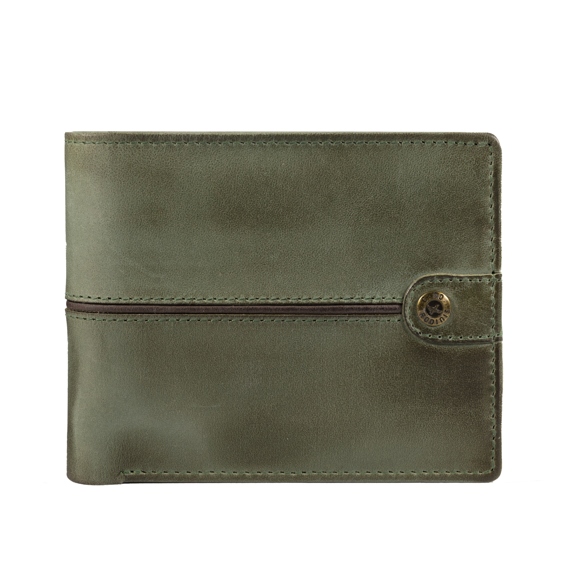 BILLETERA GINO RODINIS TEXAS 162 VERDE/MARRÓN - 1