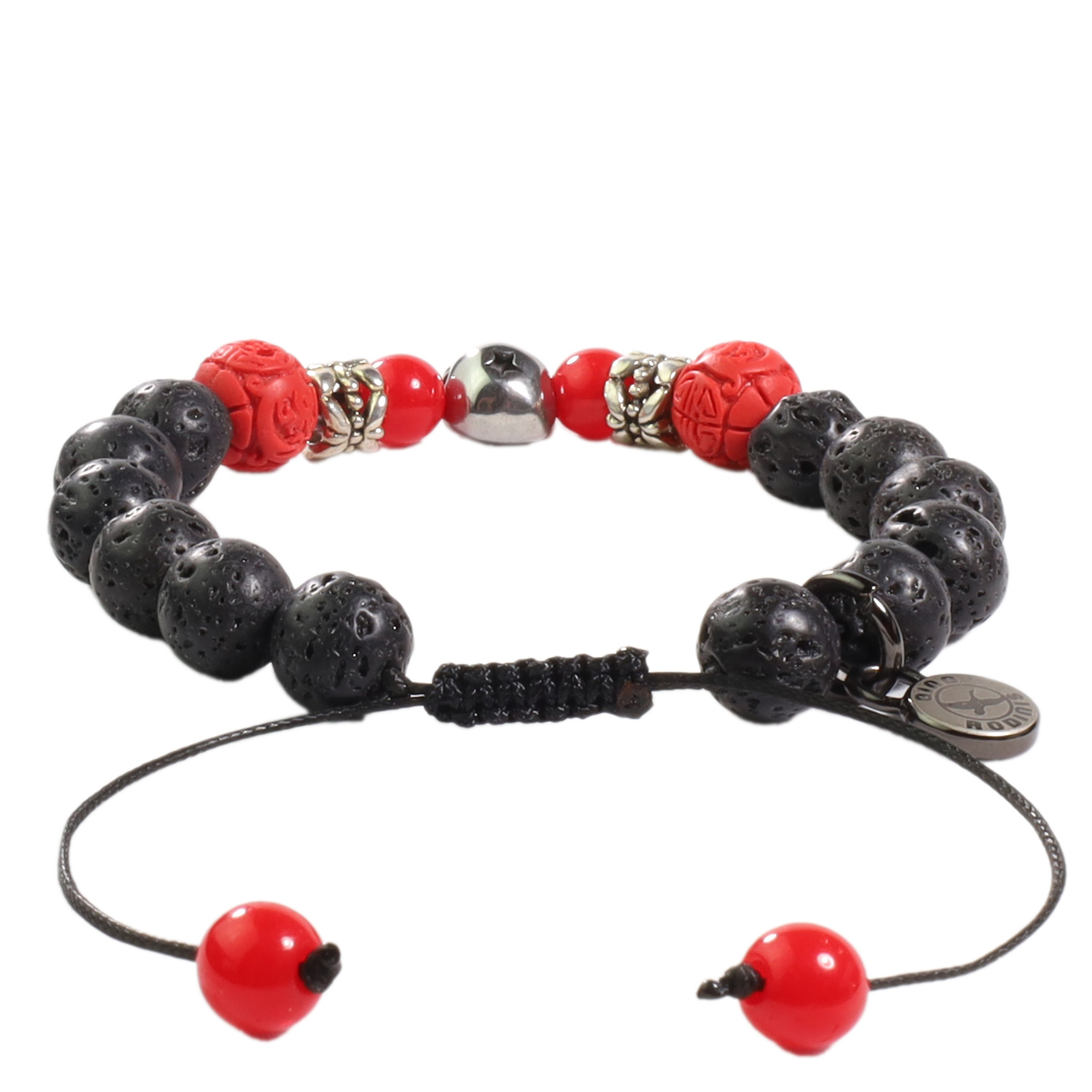 BRAZALETE GINO RODINIS B389 NEGRO ROJO - 2