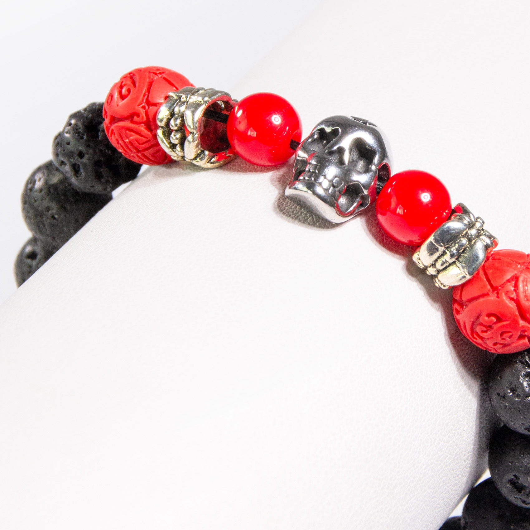 BRAZALETE GINO RODINIS B389 NEGRO ROJO - 3
