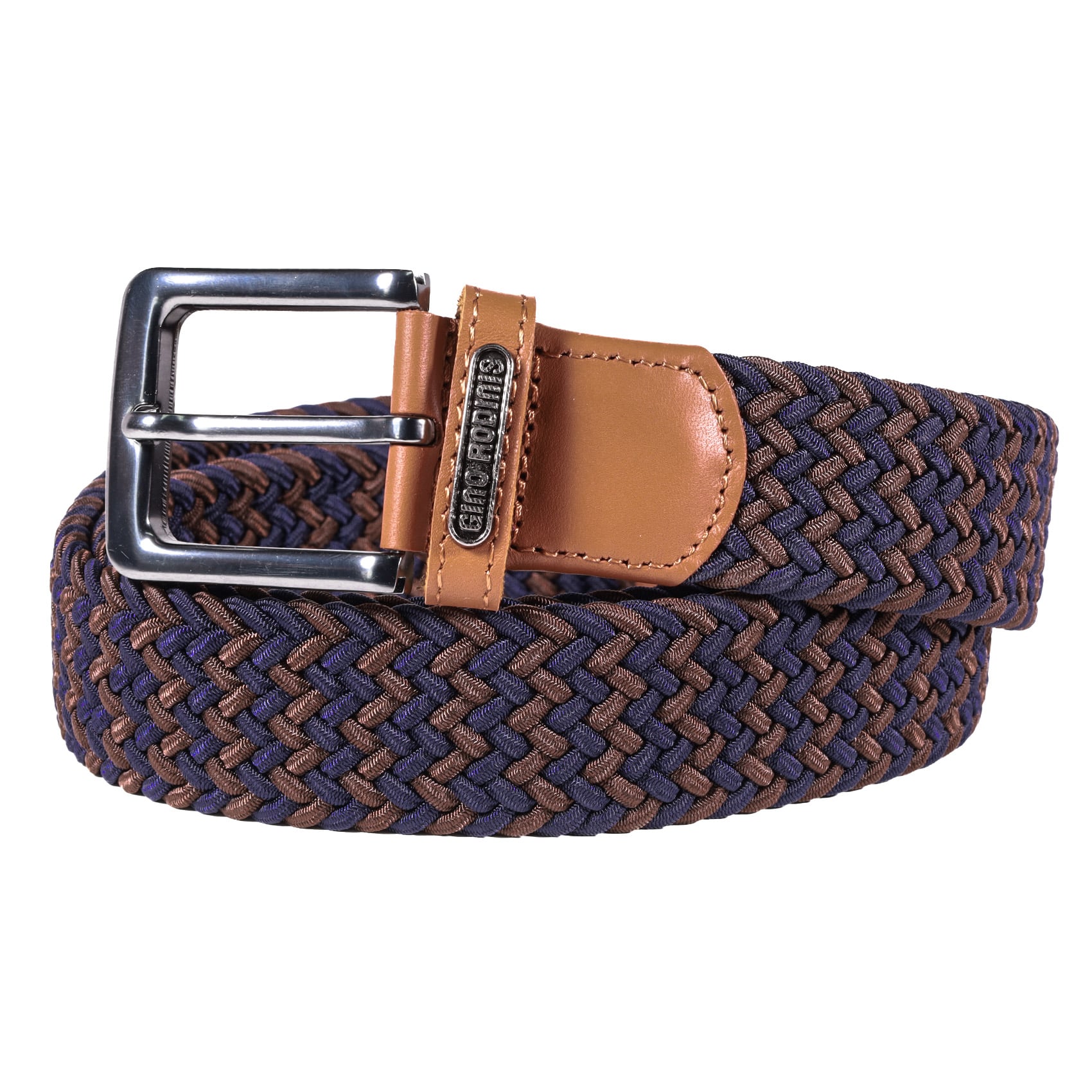 CINTURÓN ELASTICADO HOMBRE GINO RODINIS 2515 TALLA L-XL AZUL/MARRON - 1