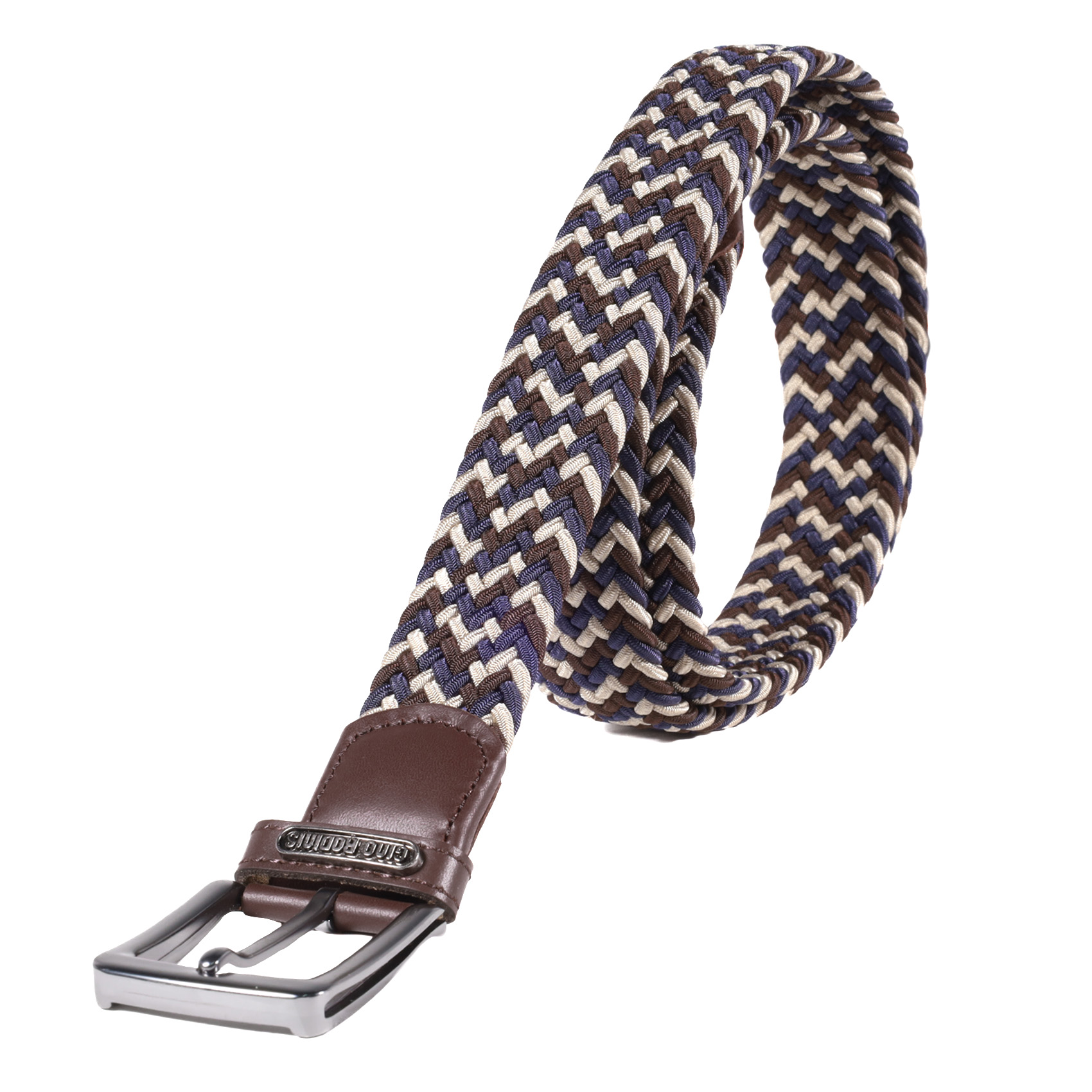 CINTURÓN ELASTICADO HOMBRE GINO RODINIS 2519 TALLA S-M MARRON/AZUL - 2