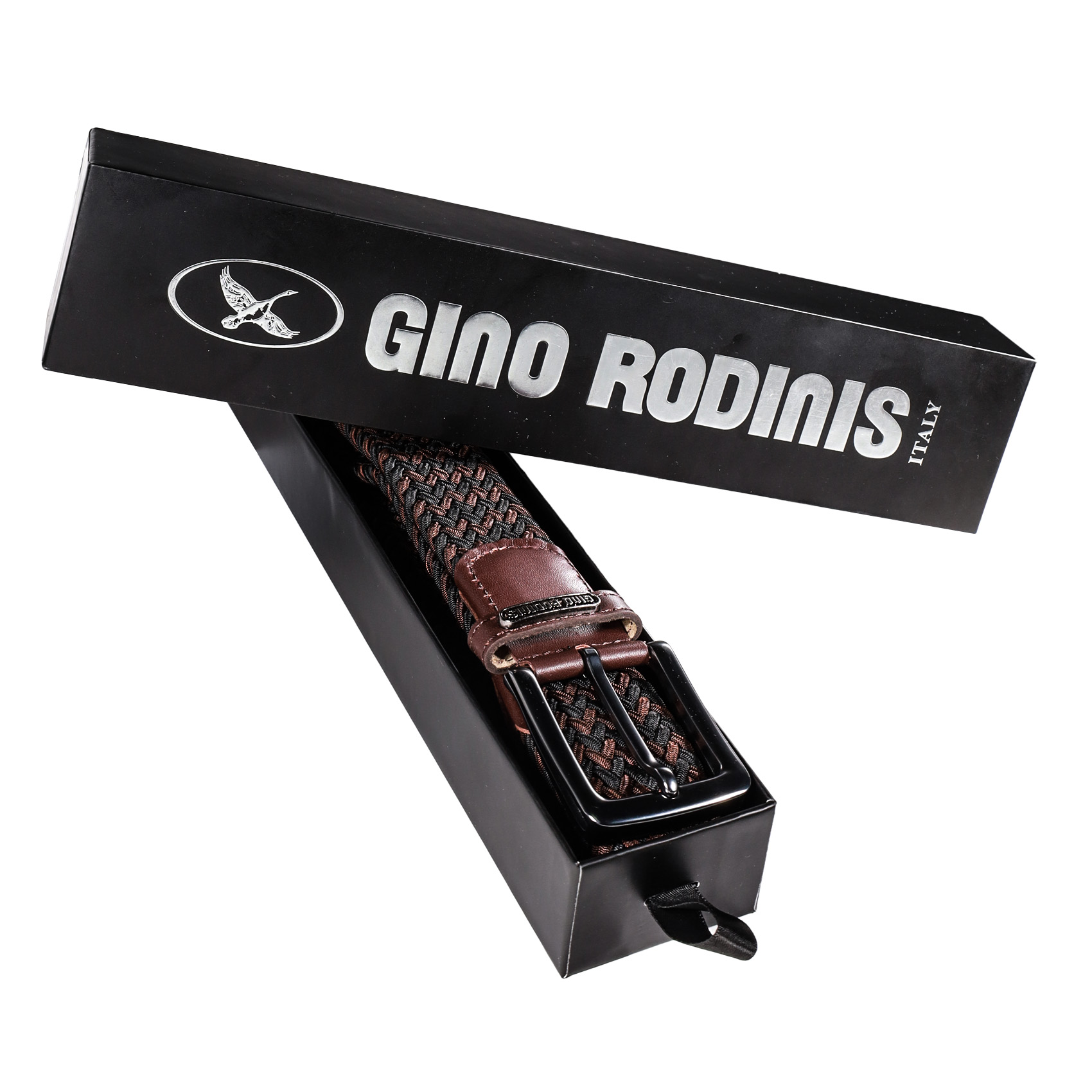 CINTURÓN ELASTICADO HOMBRE GINO RODINIS 2516 TALLA S-M NEGRO/MARRON - 5