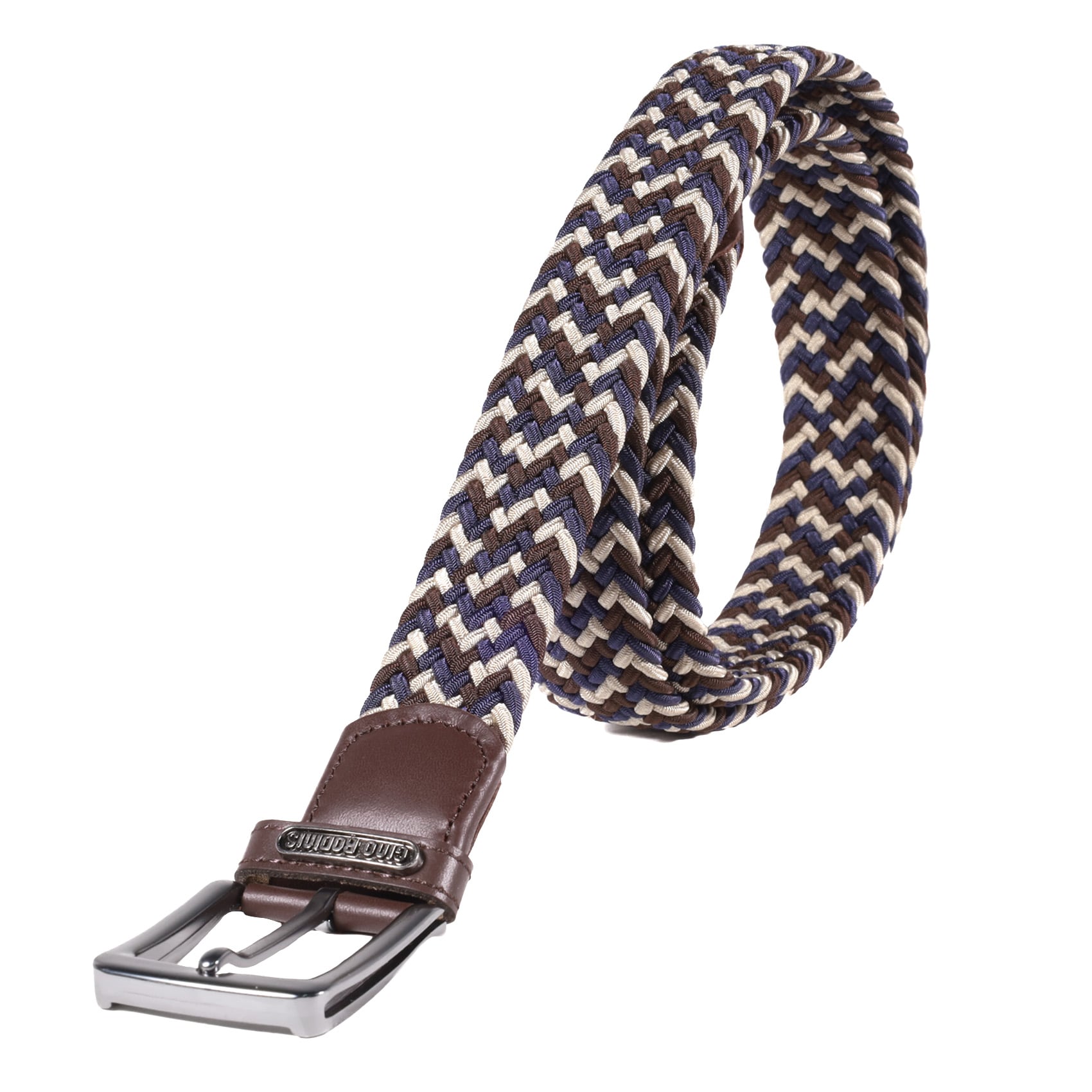 CINTURÓN ELASTICADO HOMBRE GINO RODINIS 2519 TALLA L-XL MARRON/AZUL - 2
