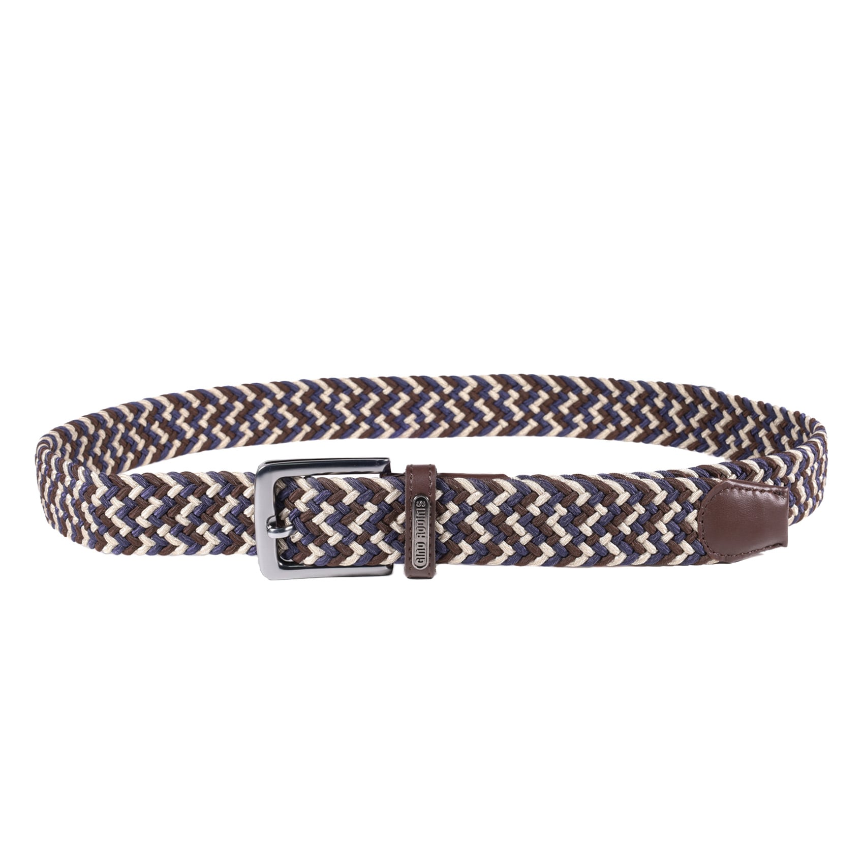 CINTURÓN ELASTICADO HOMBRE GINO RODINIS 2519 TALLA L-XL MARRON/AZUL - 3