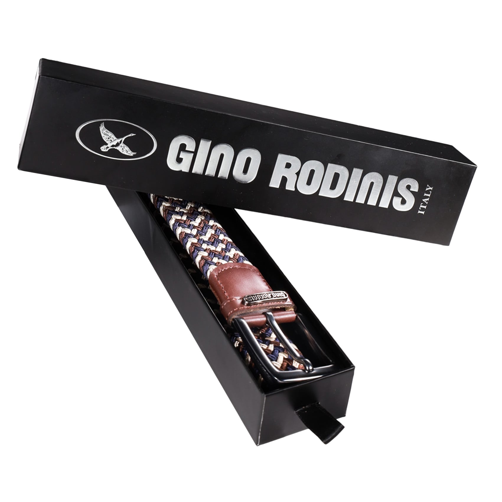 CINTURÓN ELASTICADO HOMBRE GINO RODINIS 2519 TALLA L-XL MARRON/AZUL - 4