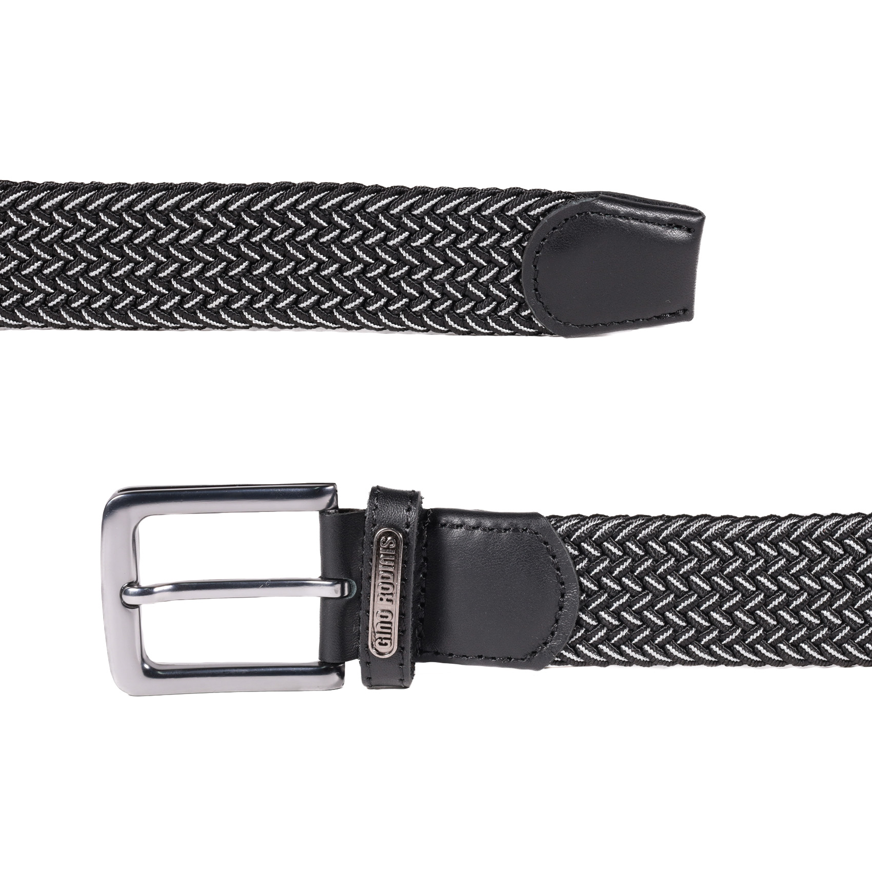 CINTURÓN ELASTICADO HOMBRE GINO RODINIS 2521 TALLA S-M NEGRO/GRIS - 4