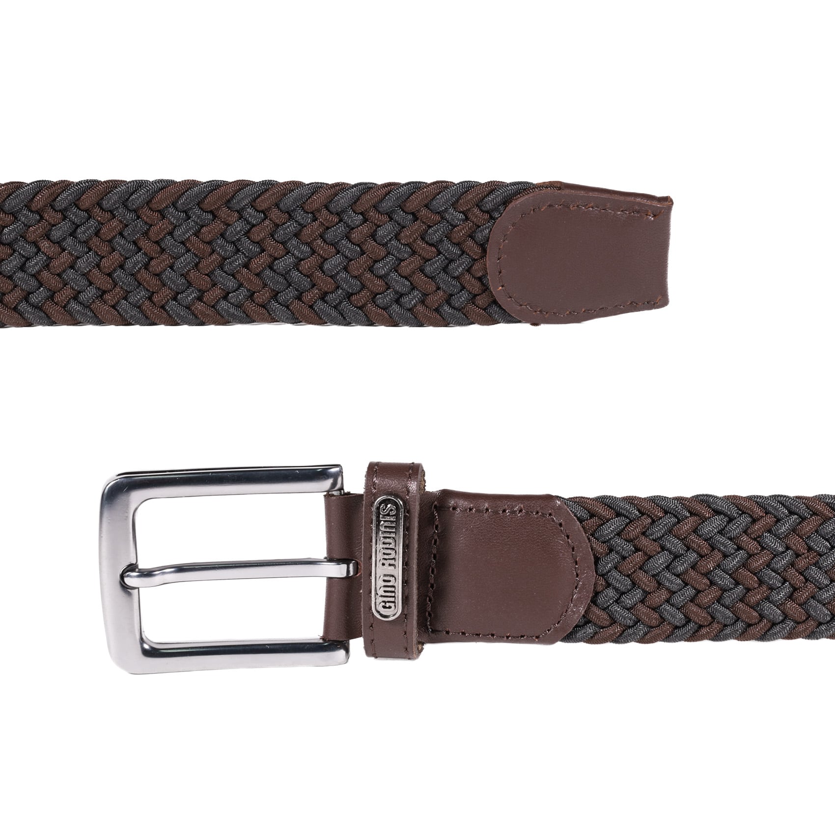 CINTURÓN ELASTICADO HOMBRE GINO RODINIS 2516 TALLA L-XL NEGRO/MARRON - 4