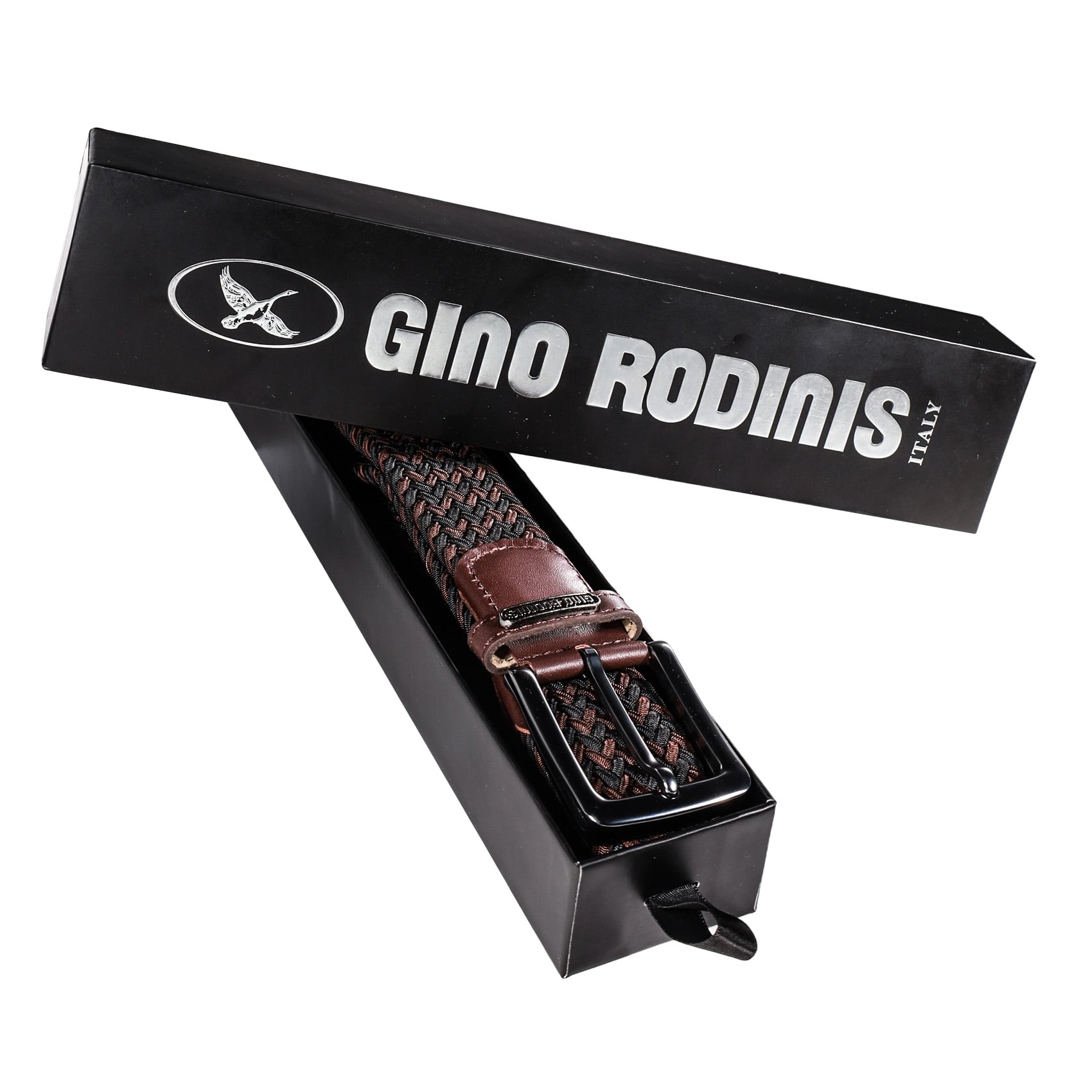 CINTURÓN ELASTICADO HOMBRE GINO RODINIS 2516 TALLA L-XL NEGRO/MARRON - 5