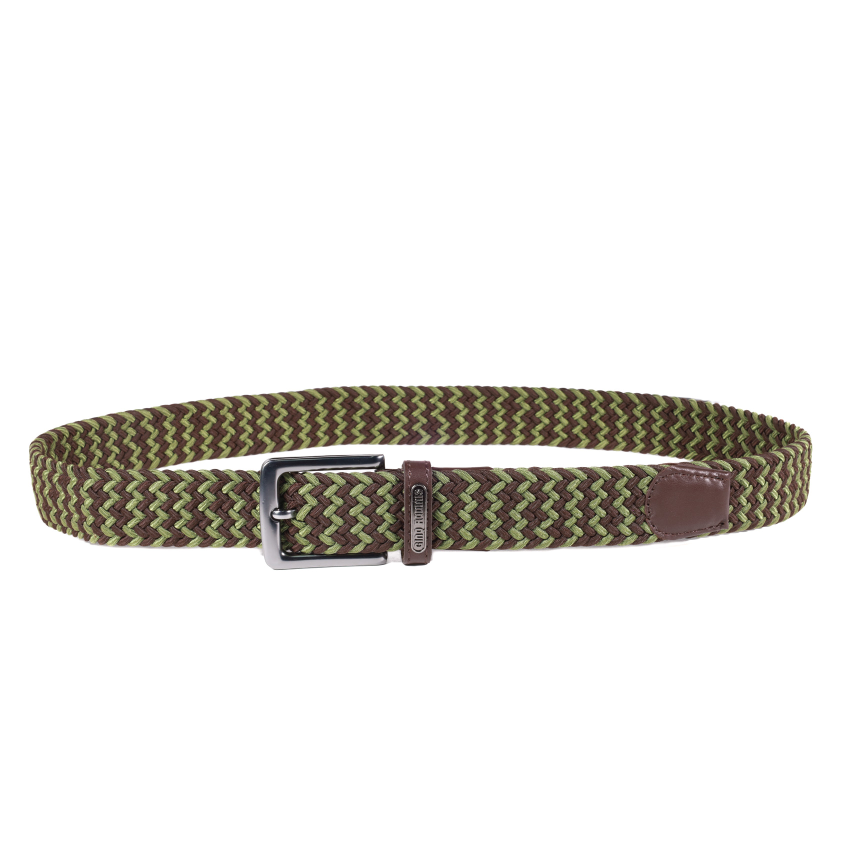 CINTURÓN ELASTICADO HOMBRE GINO RODINIS 2517 TALLA S-M VERDE/MARRON - 3