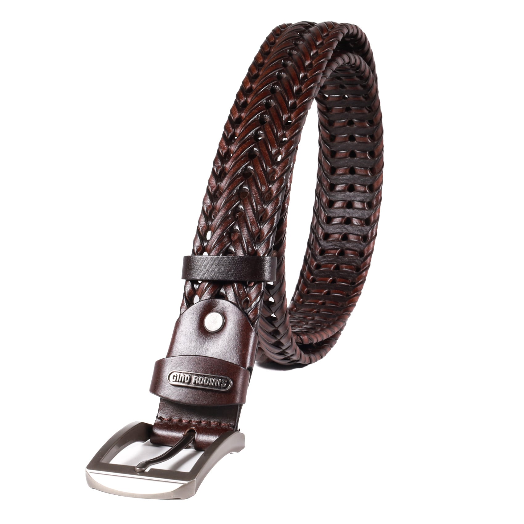 CINTURÓN DE CUERO HOMBRE GINO RODINIS 2522 TALLA S-M MARRON - 2