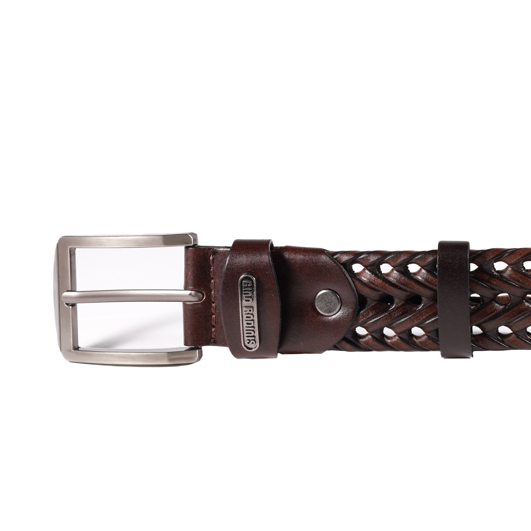 CINTURÓN DE CUERO HOMBRE GINO RODINIS 2522 TALLA L-XL MARRON - 4